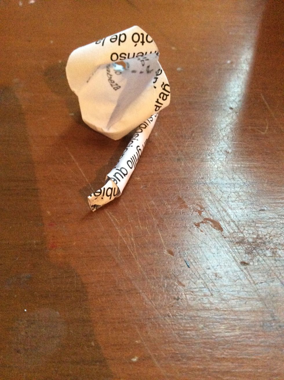 Next to, put the little stick that you just made inside of one the pieces.