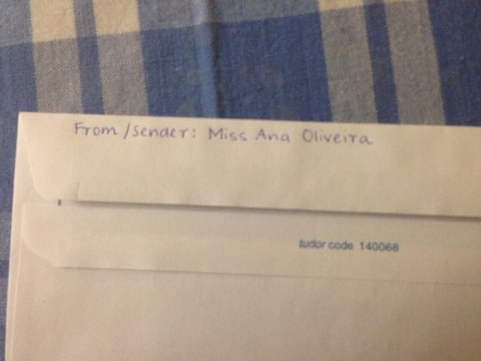 Next to the word sender or from you need to write your name.