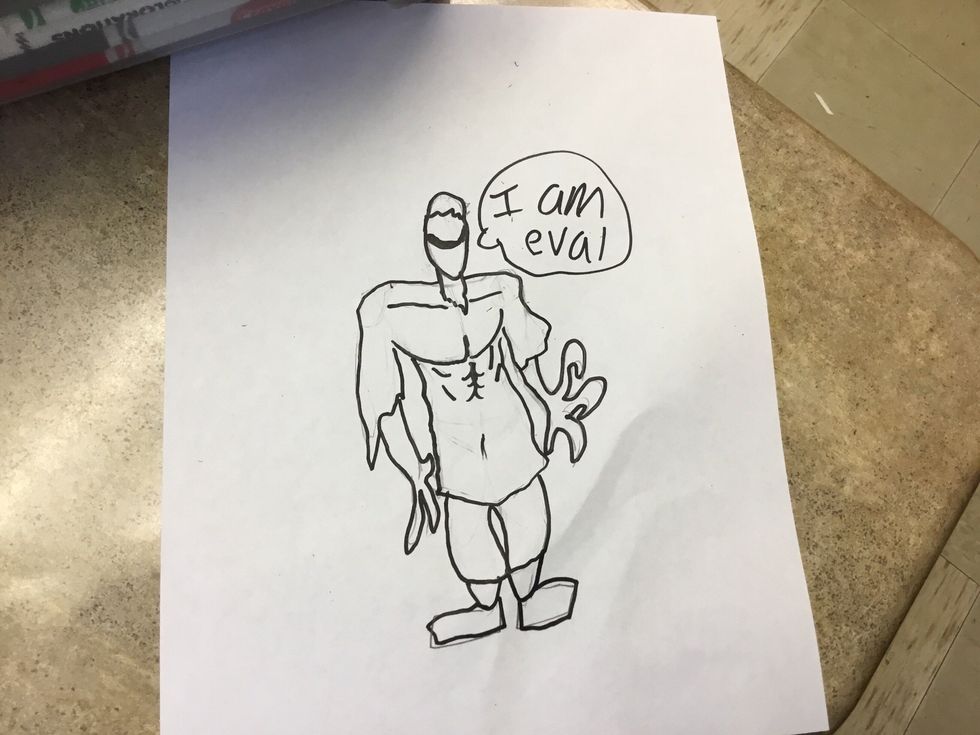 Next trace it in black and erase the sketch