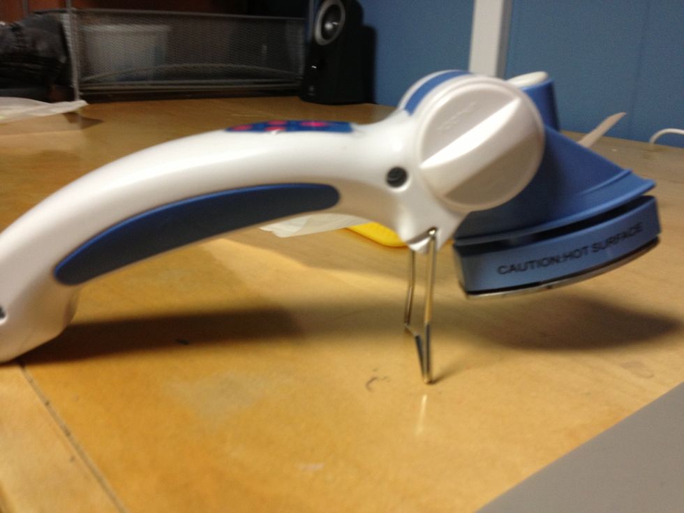 next, turn on your Iron. (mine is one for seems on fabric but it works very good)