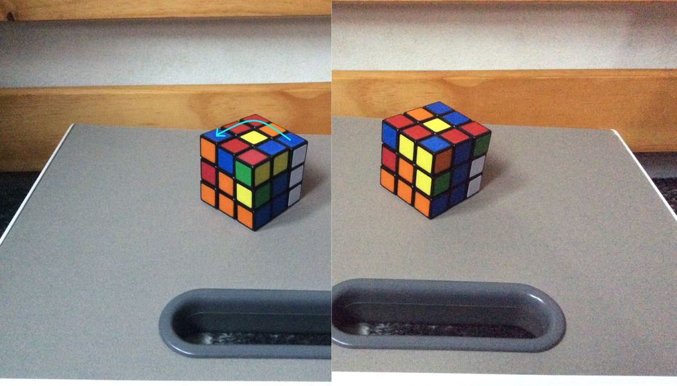 Next, turn the top to the left.