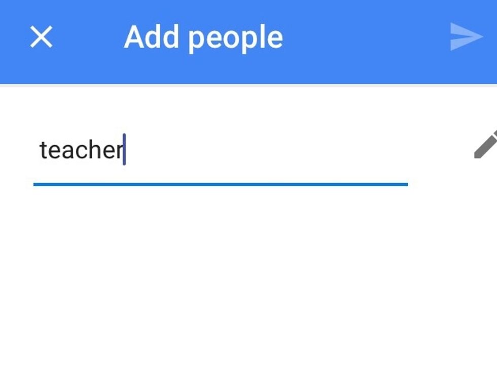 Next, type your teachers email.