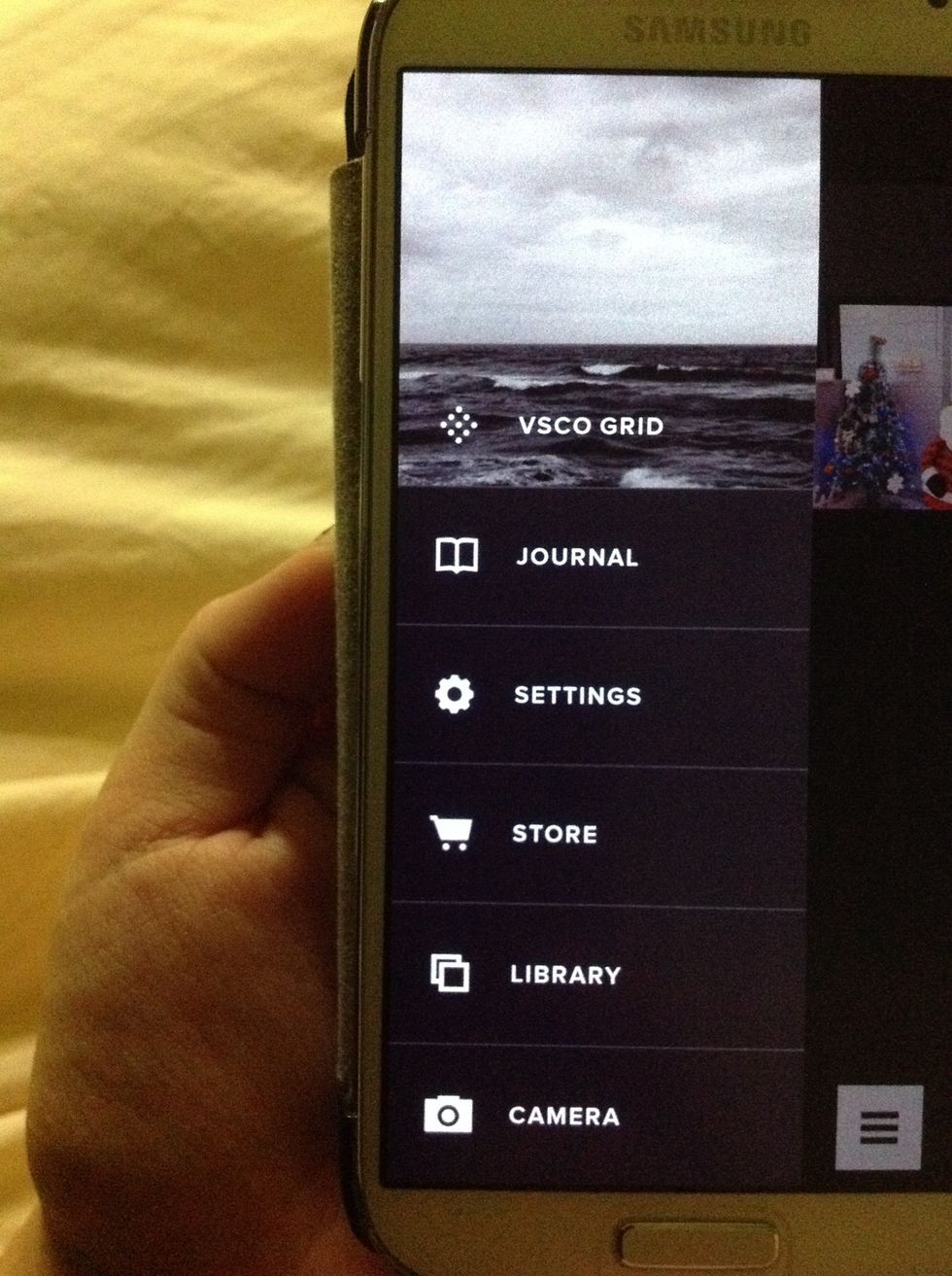 next, u can see this options once u open it. choose library and allow vsco cam to access your photos in your album or gallery in your phone.