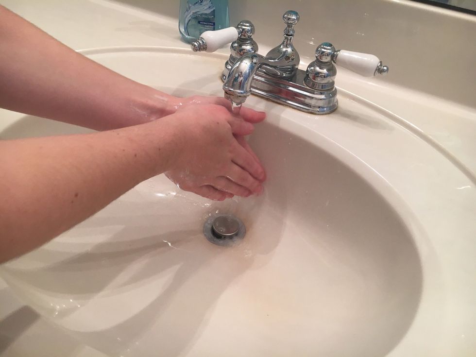 Next wash your hands.