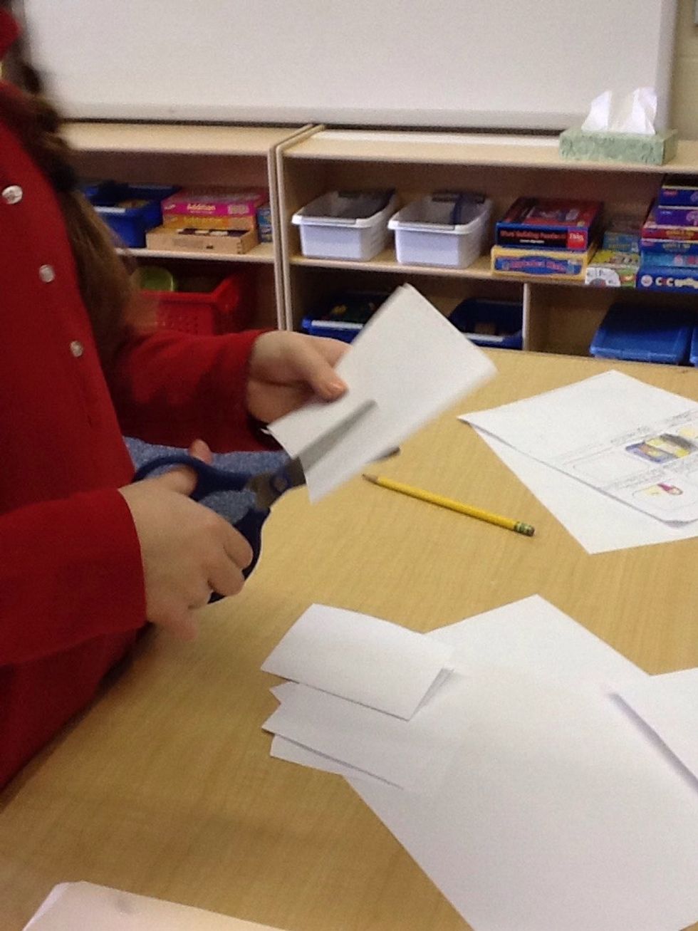 Next, we cut the paper.
