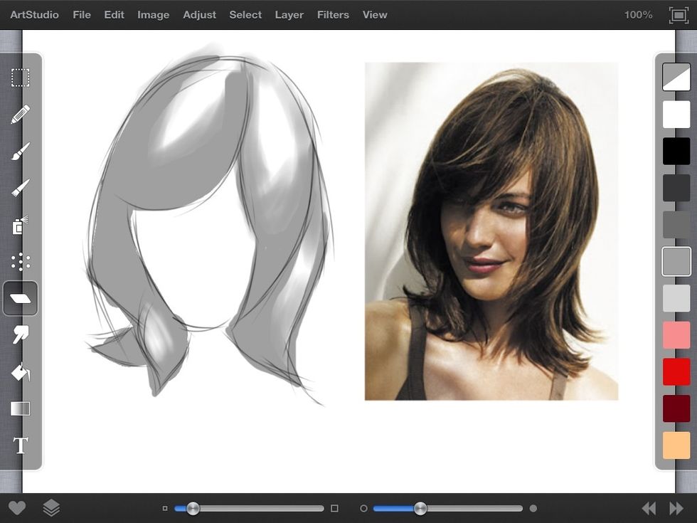 Next we want start shading into the light areas with a soft brush or light strokes with the pencil depending on what medium you chose.