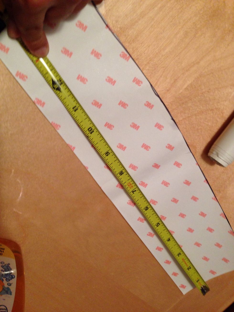 Next with the measurements you have, measure and mark the length your going to cut I did 1inch and 1/2 wide.