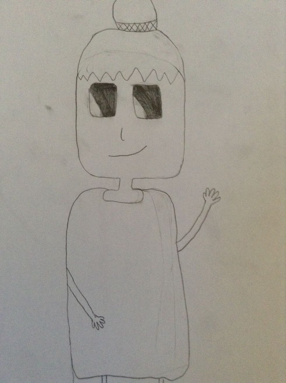 Next you add a dress and some hands.