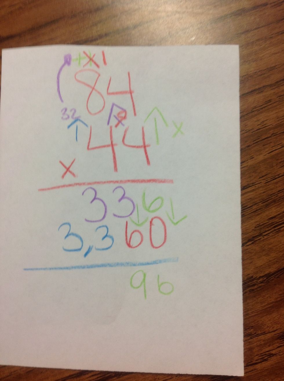 Next you add up the hundred which is 3+3=6 so you put it a the bottom.