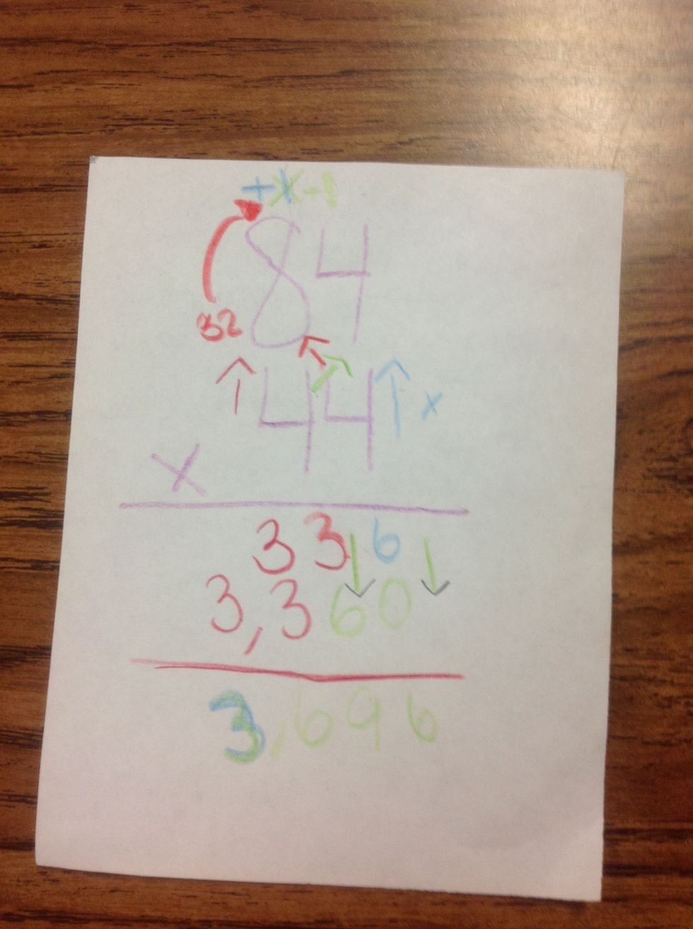 Next you add up the thousands so it would equal 3,696.