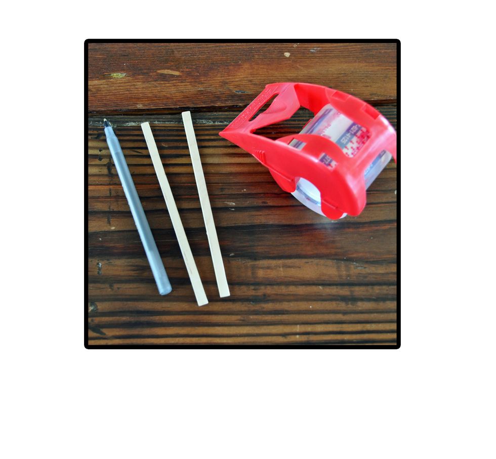 Next you are going to need your craft stick, pen, and tape.