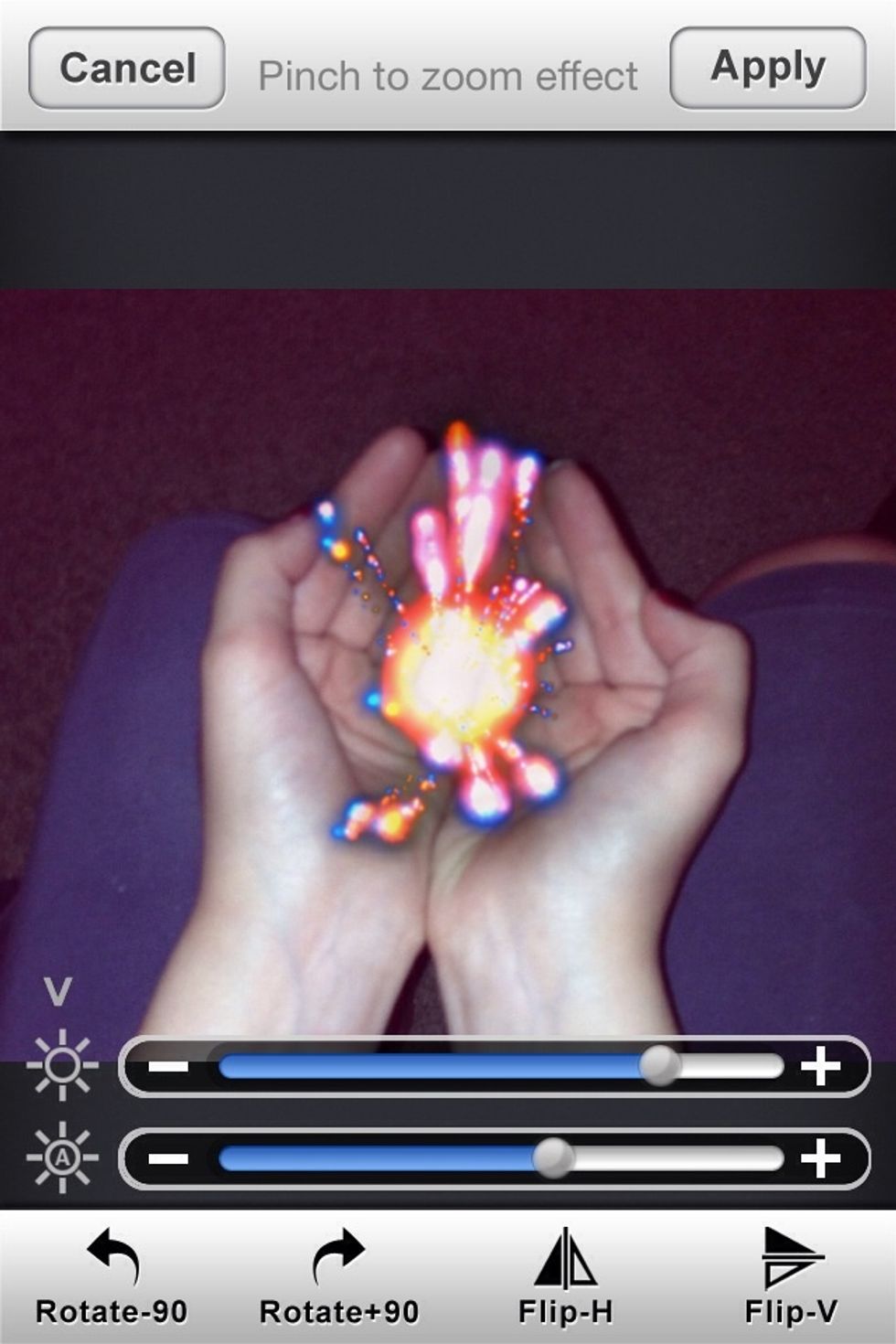 Next you can press edit effect and change the opaqueness or brightness