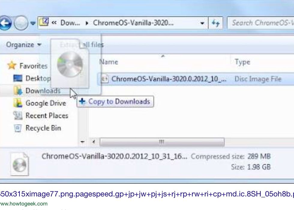Next you drag your work folder into your USB stick.