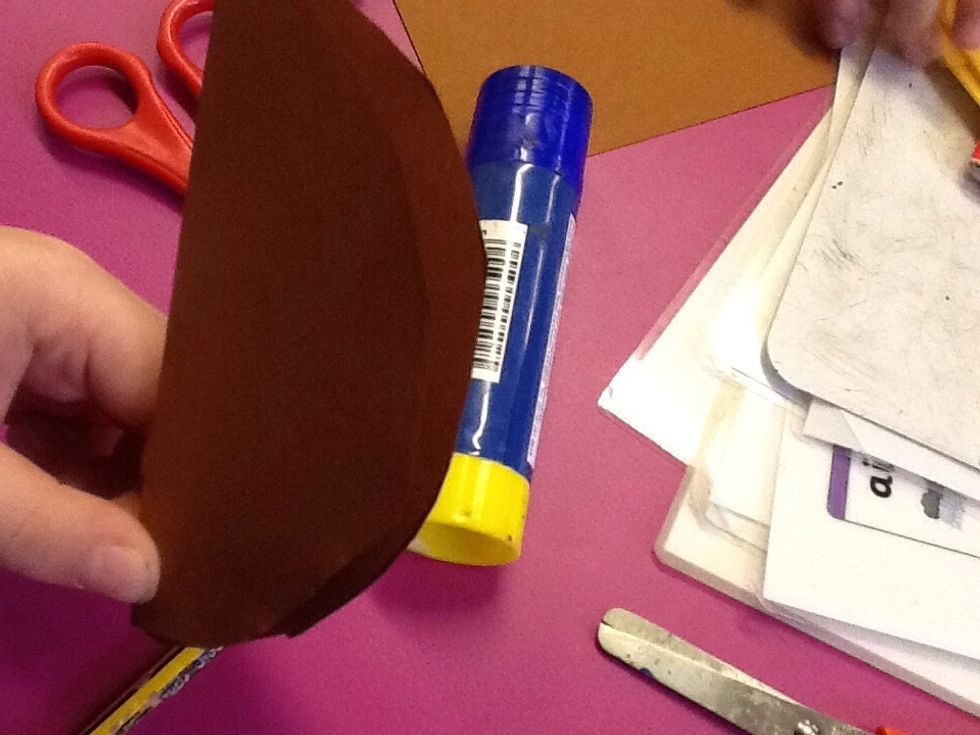 Next,you fold the circle.