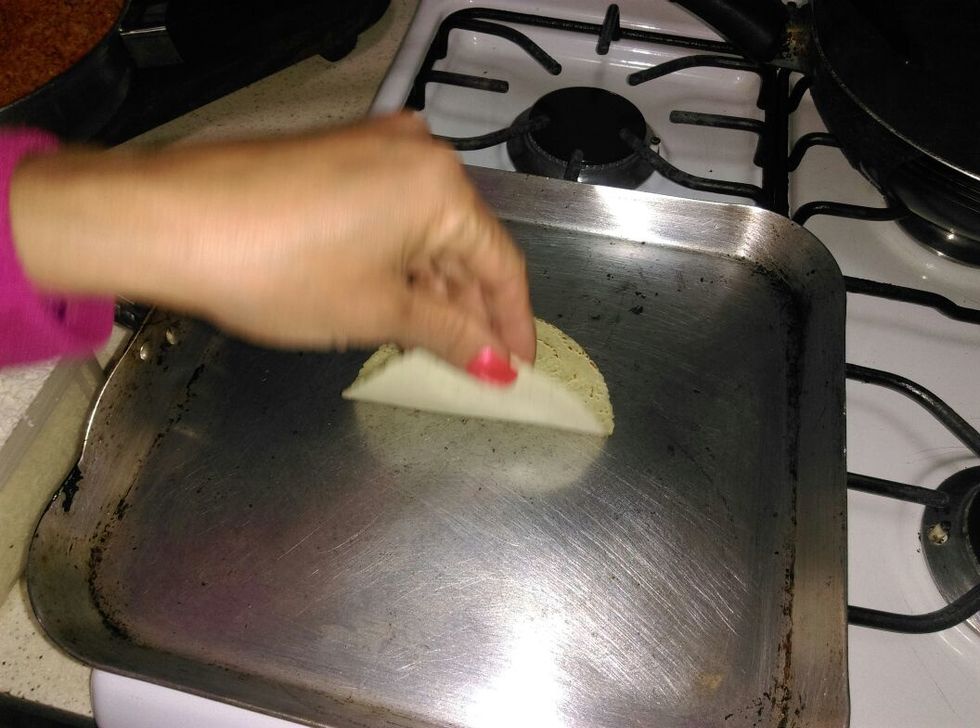 Next, you have to fry the tortillas