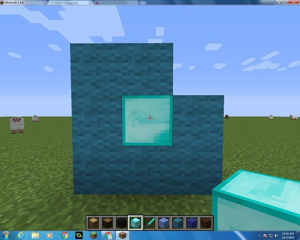 Next you just need to put one Diamond Block in the middle, but still leave the top right open.