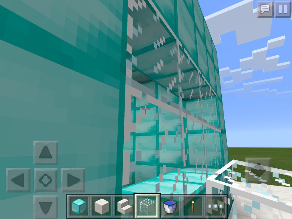 Next you need to break blocks in the front on both sides of the shop so you make windows. Make the windows 4 blocks across and 2 blocks up.