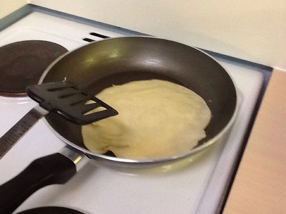 Next you pour in the batter.