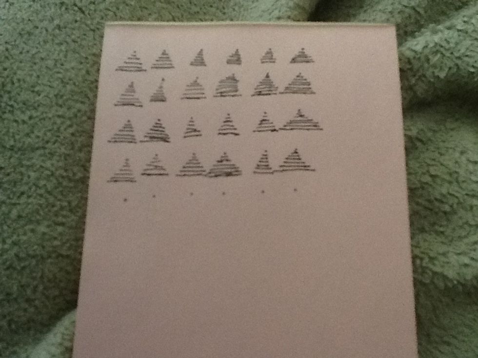 Next you start at the top. Make the lines smallest to largest until you meet the middle line.