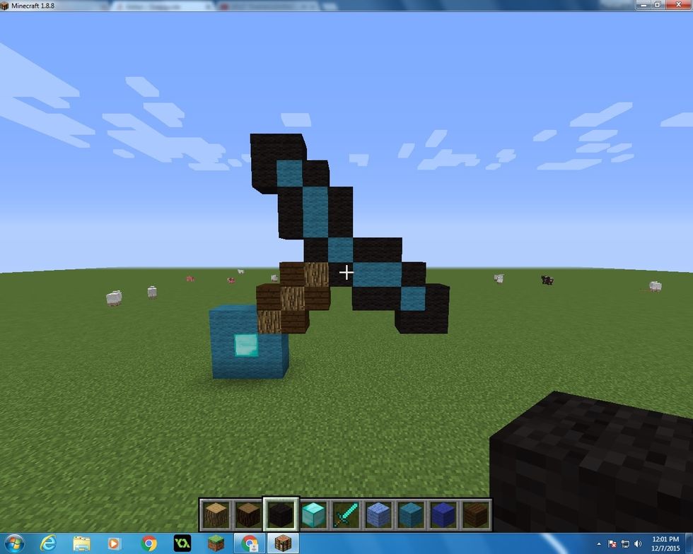 Next you want to take more Black Wool and fill in the rest of the spaces.