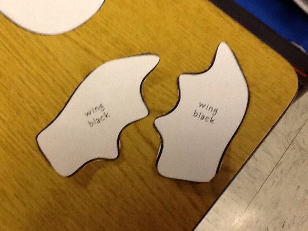 Next you will cut out the wings of the bat template.