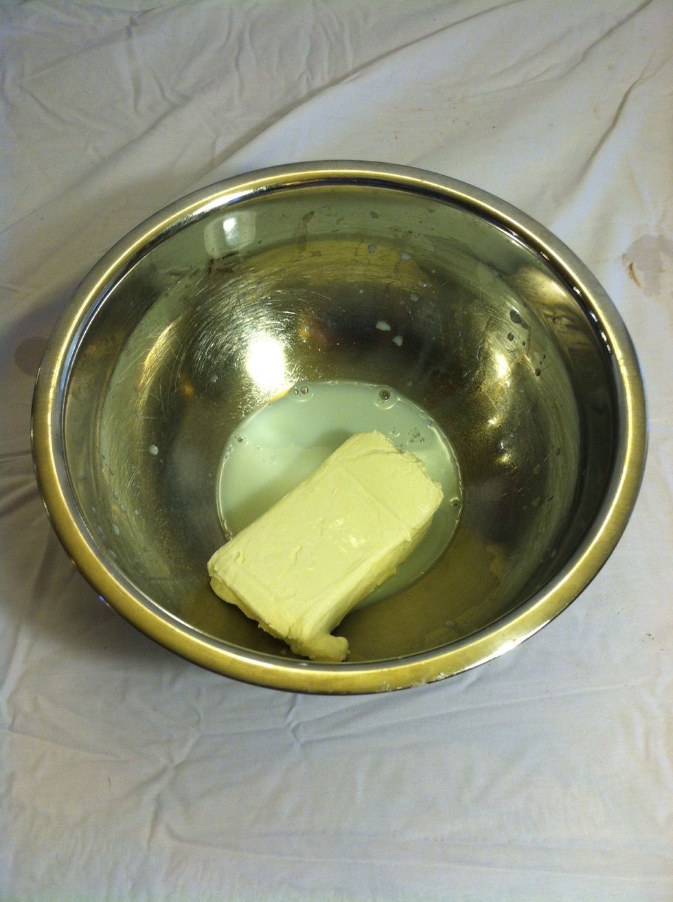 Next, you will need to add in your 8 ounces of softened cream cheese.