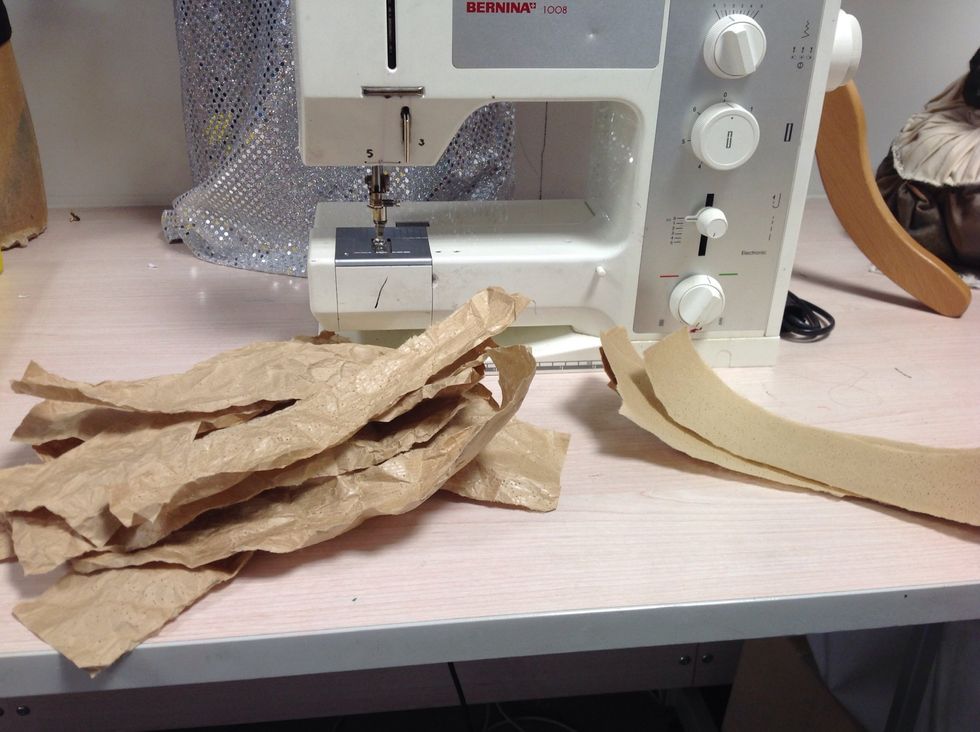 Next you will need to scrunch up each piece to make the paper softer and to give a crinkle effect