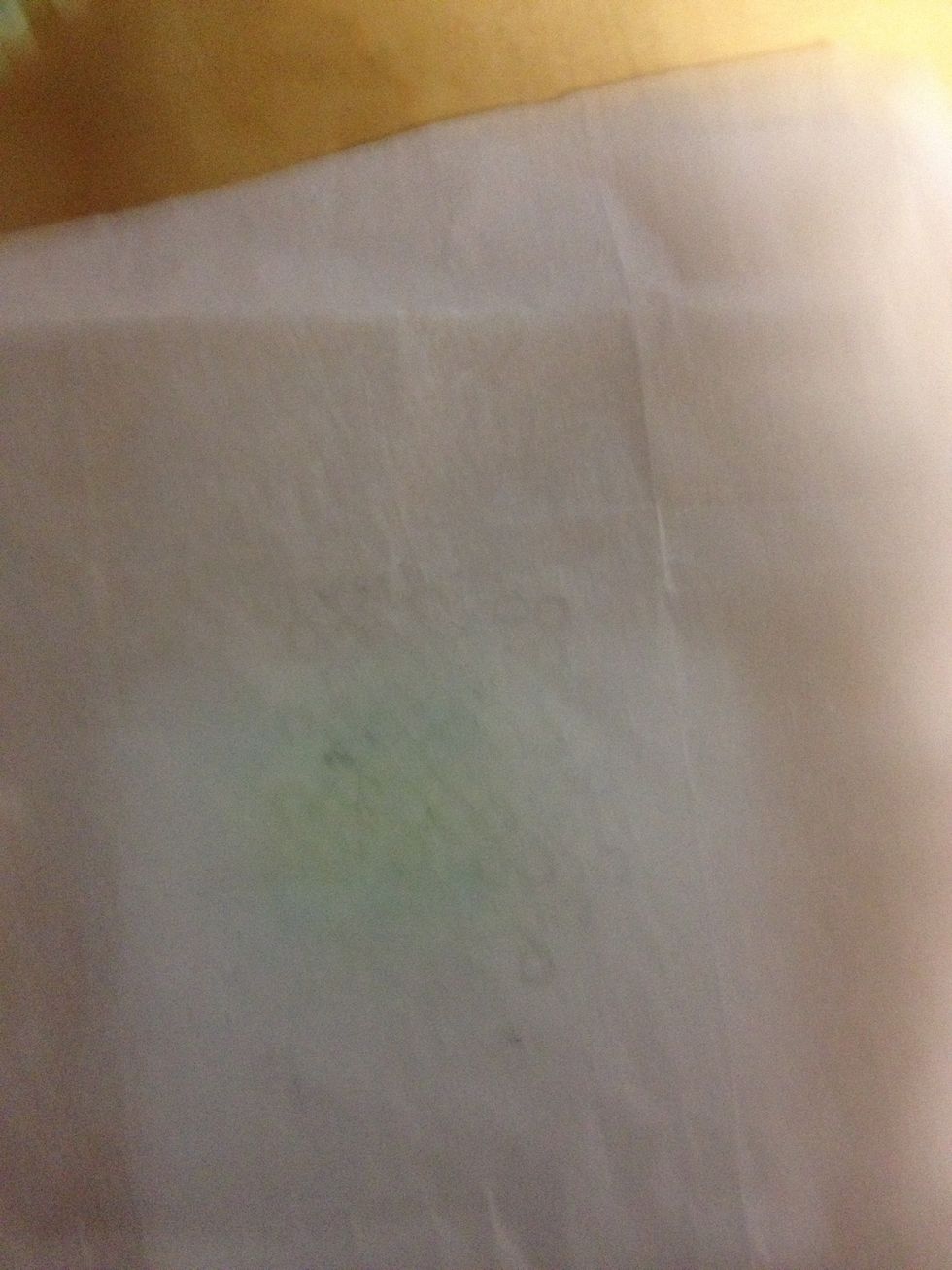 next you will want to put wax paper over the piece.