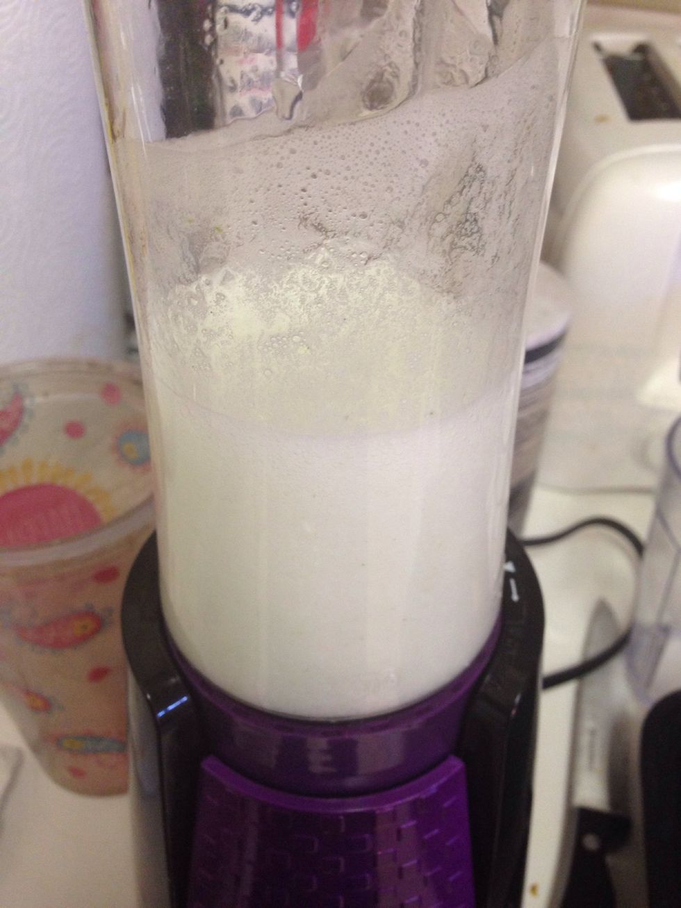 Nice and foamy, ready to strain