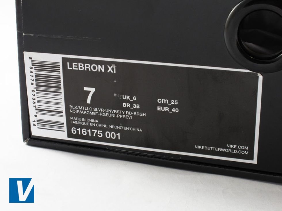 Nike retail boxes feature a label on one side detailing style name, size, colour, country of manufacture and a style number. The style number is usually 9 digits long.