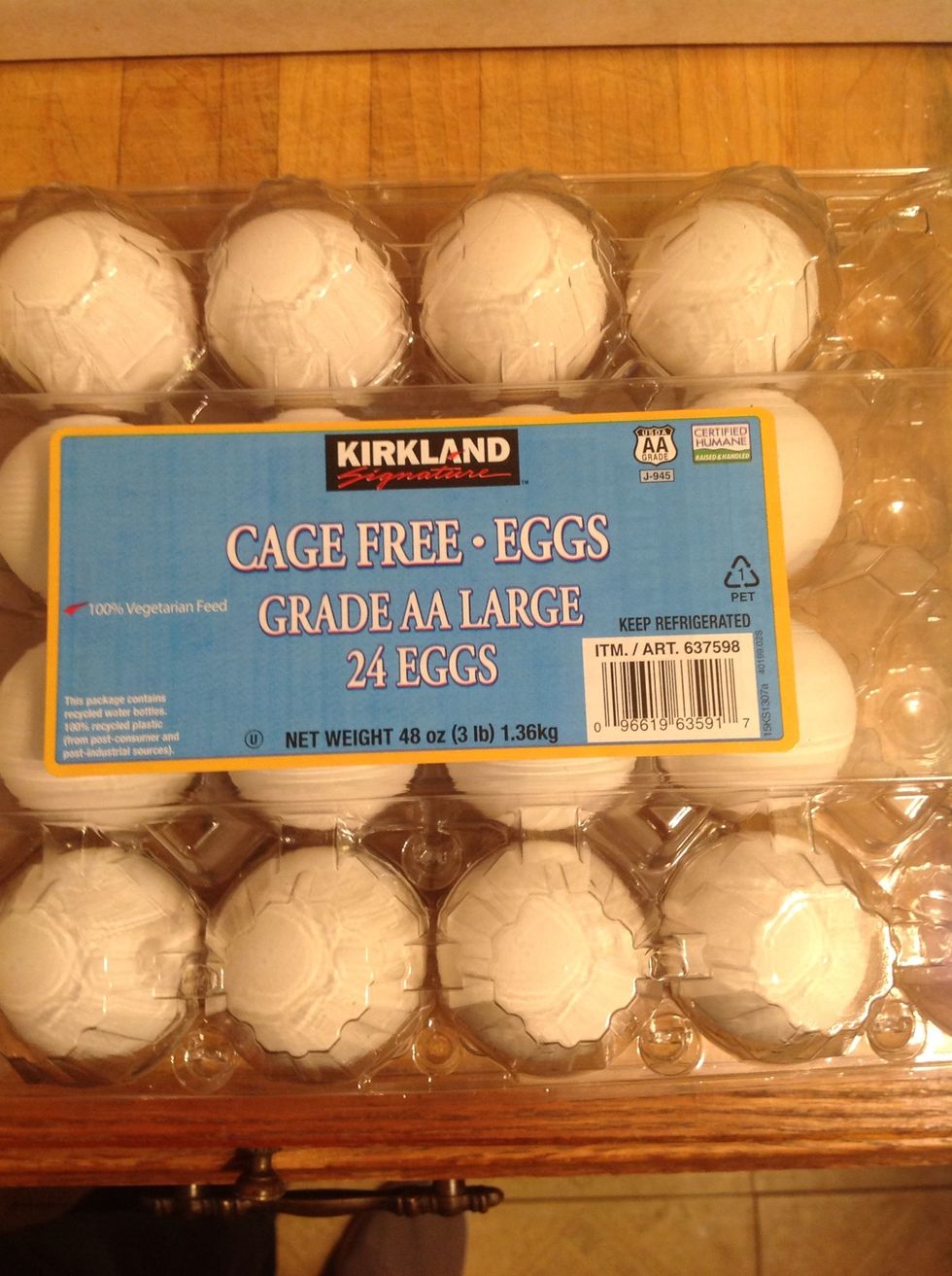 Nine: Add 2 cracked open grade AA large eggs.