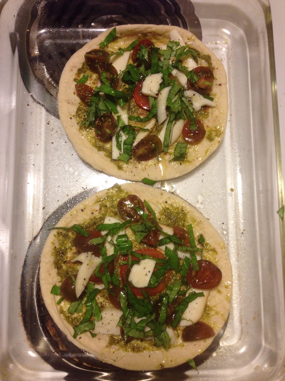 No balsamic on these puppy's. Sprinkle salt and pepper to taste.