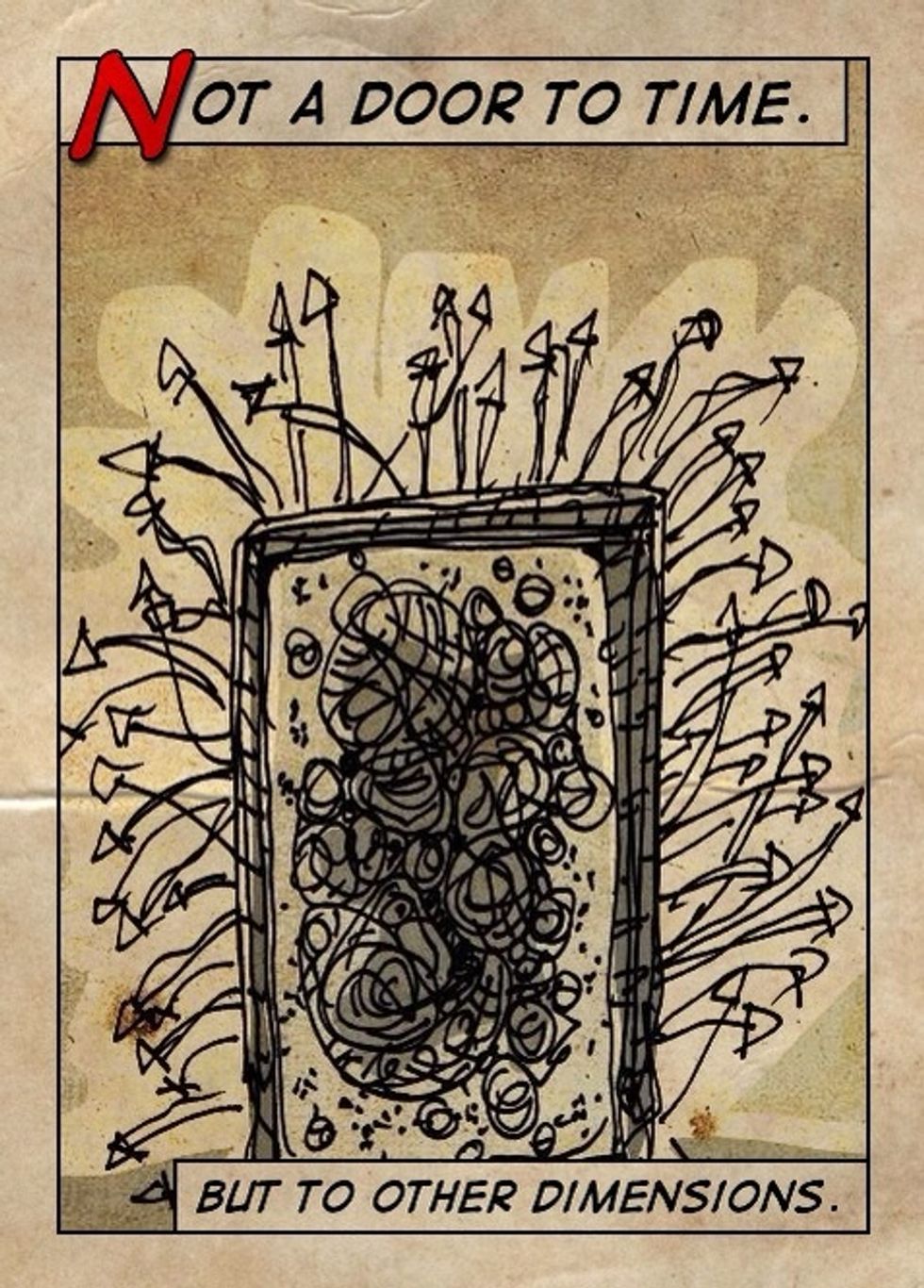 Not a door to time, but of other dimensions.