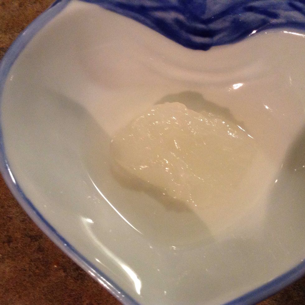 Not all melted but it was mushy enough to mix into container