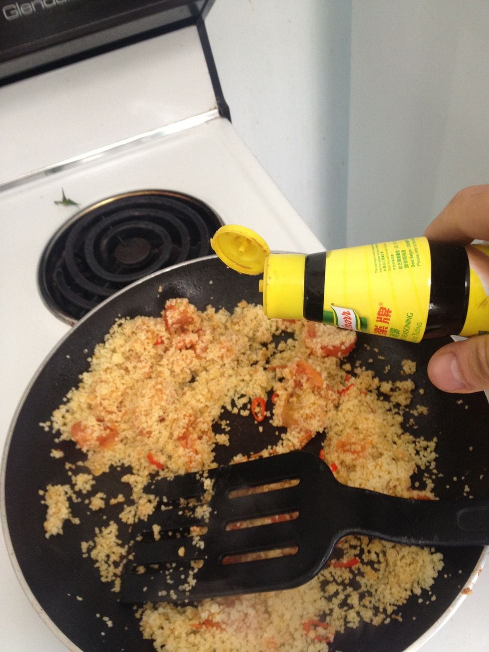 NOTE: cous cous can sometimes be dry. So You can add soy sauce, more tomatoes, tomato pur\u00e9e, add sweet chilli sauce, hot sauce, add anything that goes with chicken, for more moisture or taste.