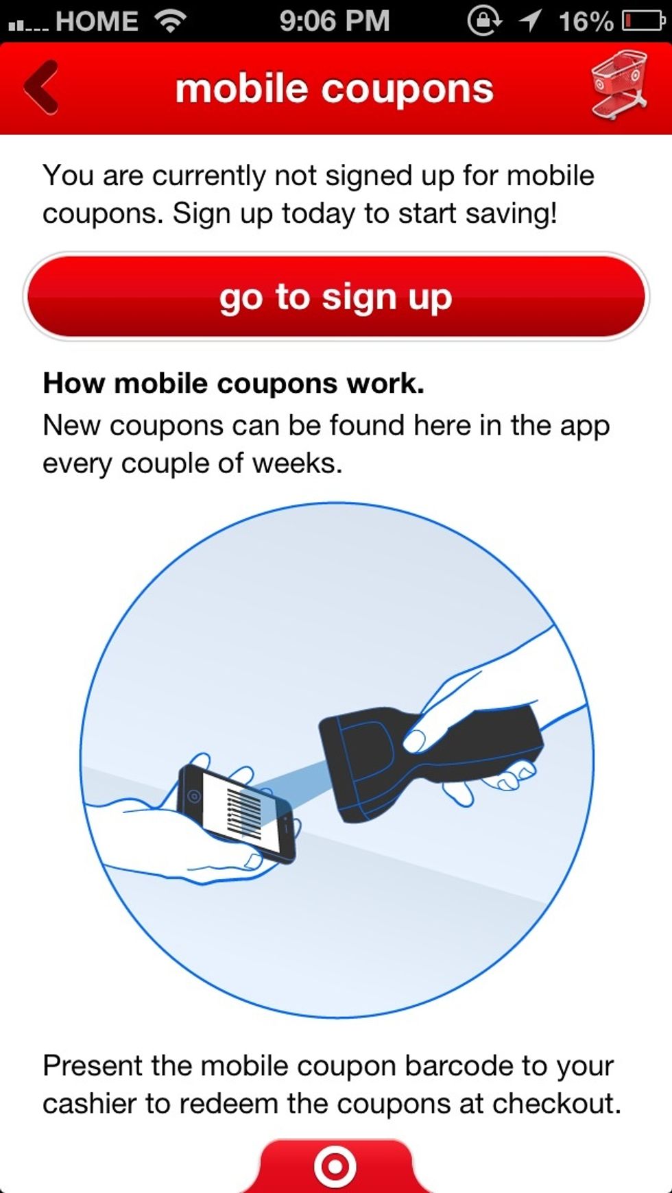Note: Each App can have a unique interaction with Passbook. The Target app can be used to add coupons to Passbook.