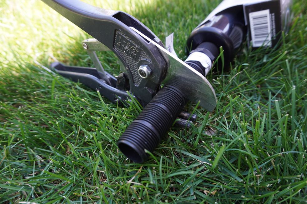 Note I am cutting in between the threads in the vacant slots.