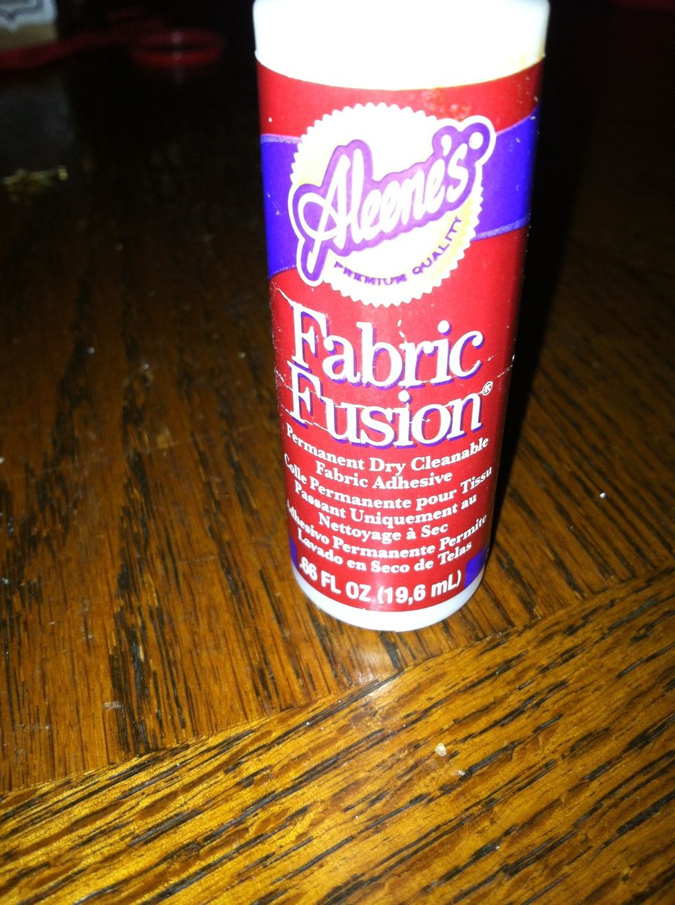 Note: I use fabric glue because it dries clear and strong and doesn't desolve if it gets wet. Also it dries soft so it doesn't scratch your skin when you wear it.