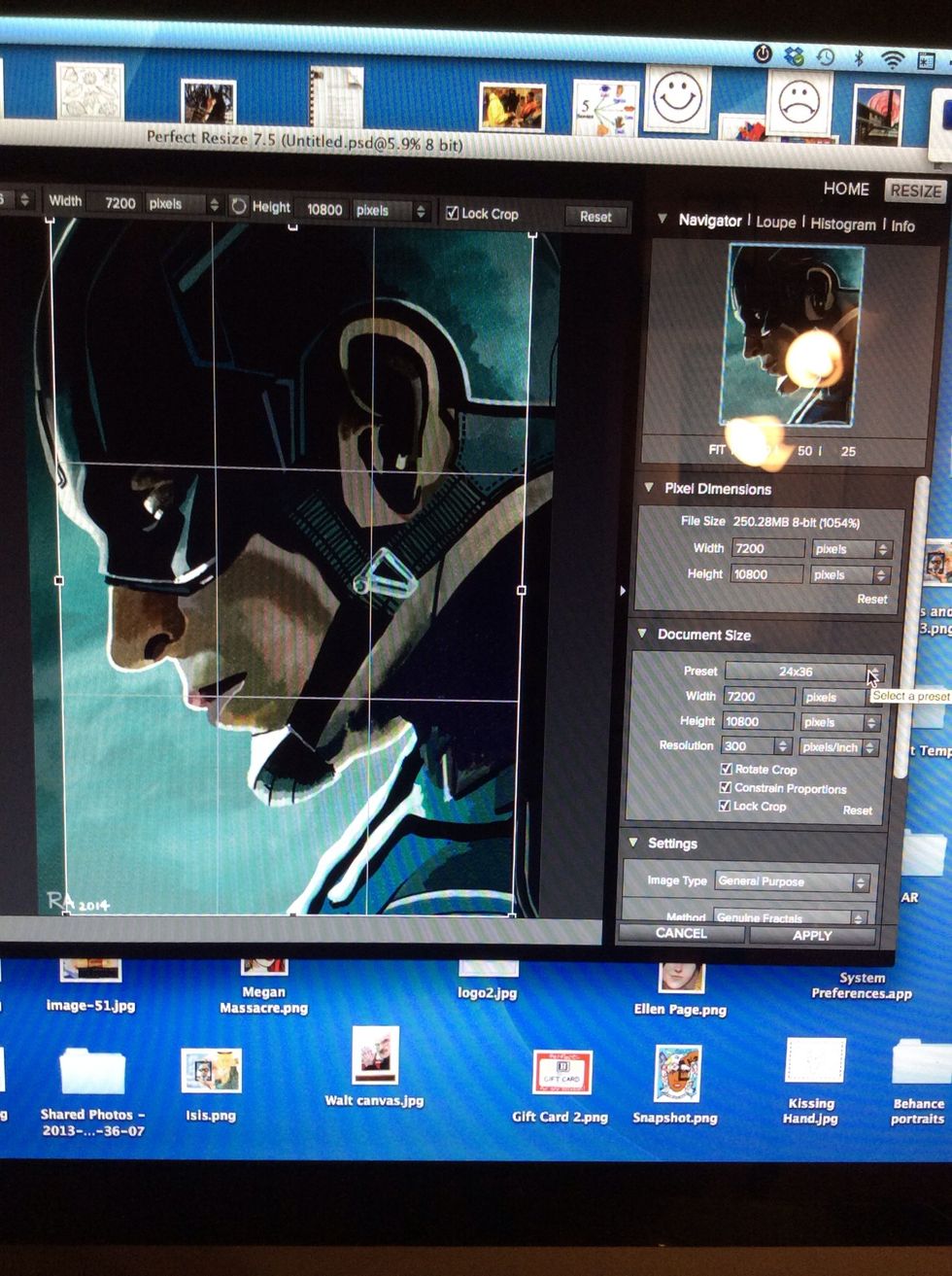 Note that depending on the preset you choose you will have to deal with cropping. Hit apply once you're ready to resize.