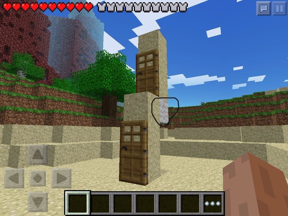 Note that you CAN use other blocks instead of wool just make sure they don't have gravity