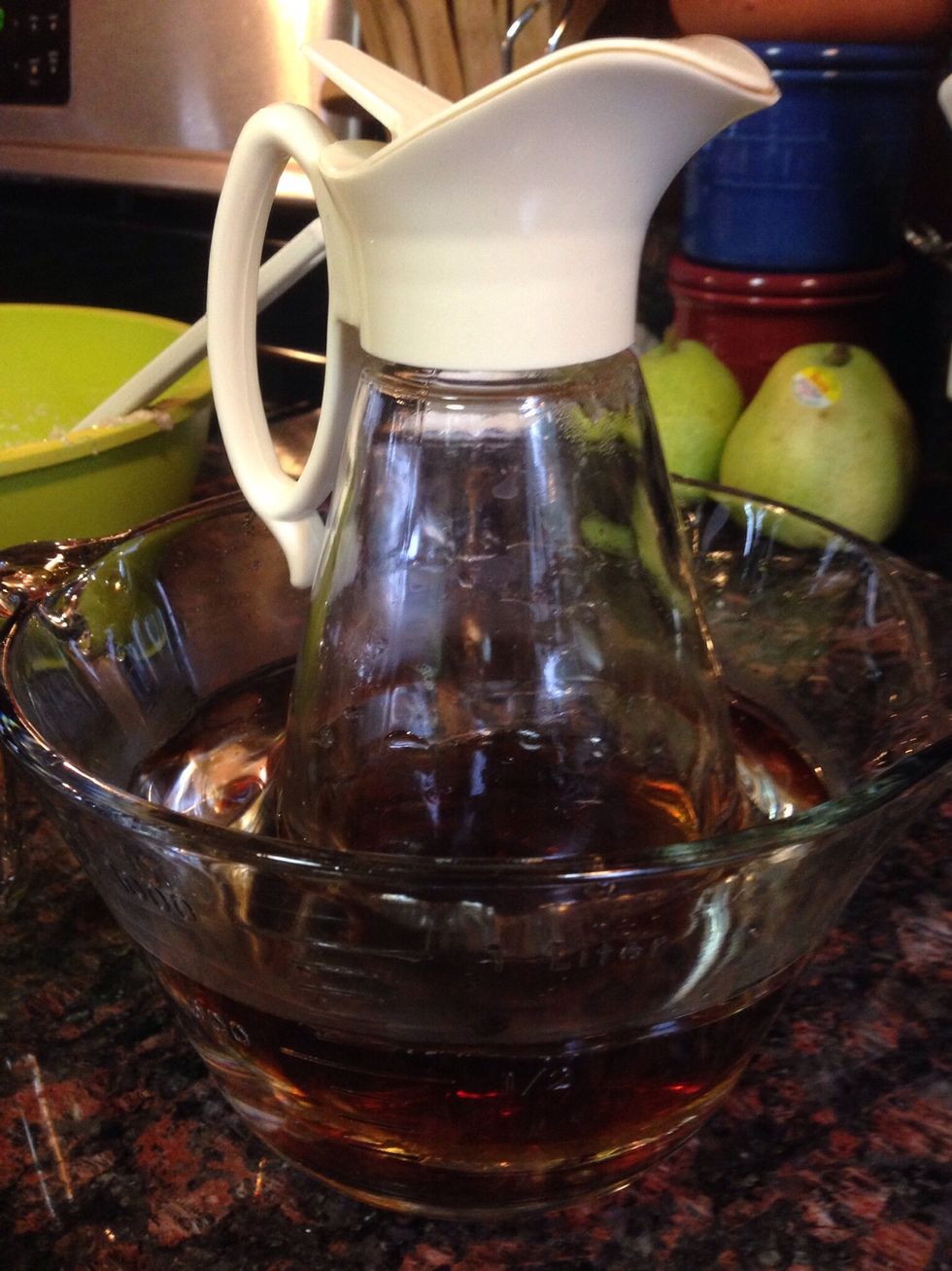 Note: to heat the maple syrup, place glass container of syrup in a slightly larger bowl of hot water. (no microwaving to heat anything on Gerson Therapy)