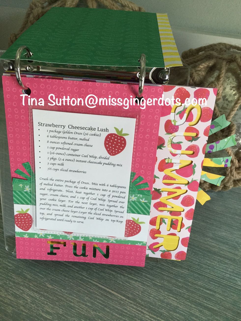 Note- you are seeing pages behind the first page .  You will only be doing a small red page that says fun.  The strawberry paper is a different page.