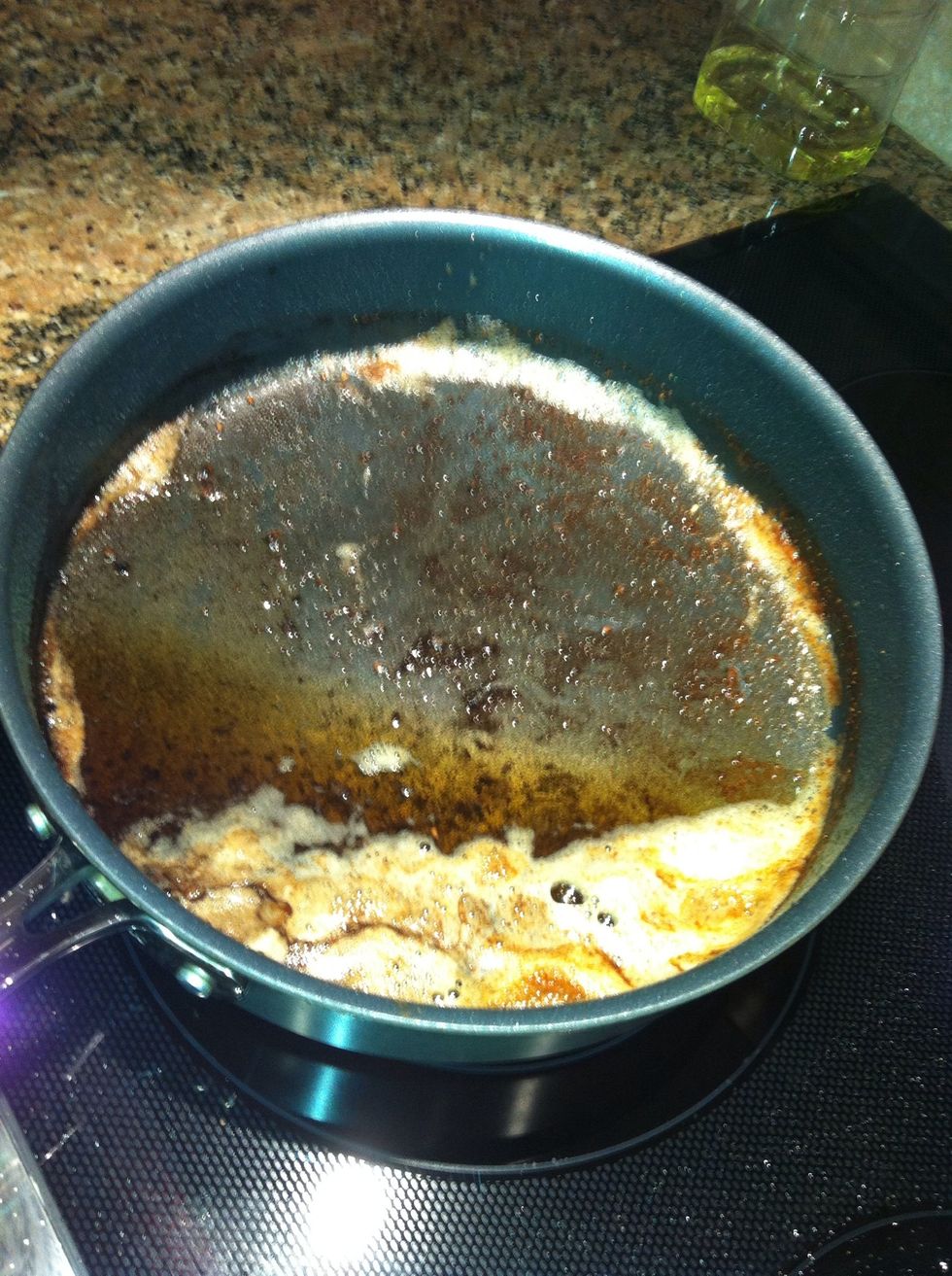 Notice how much oil is left over. So the good news is that its not all soaked in your schnitzel. The bad news is that its a waste that will now have to go down the drain.