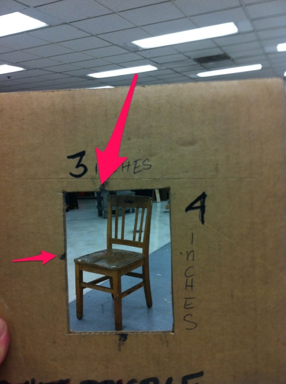 Notice places where the chair almost touches and mark those too.