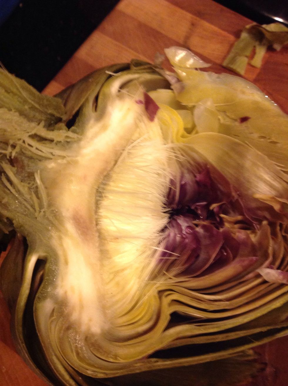 Notice the hairy section? Not edible.