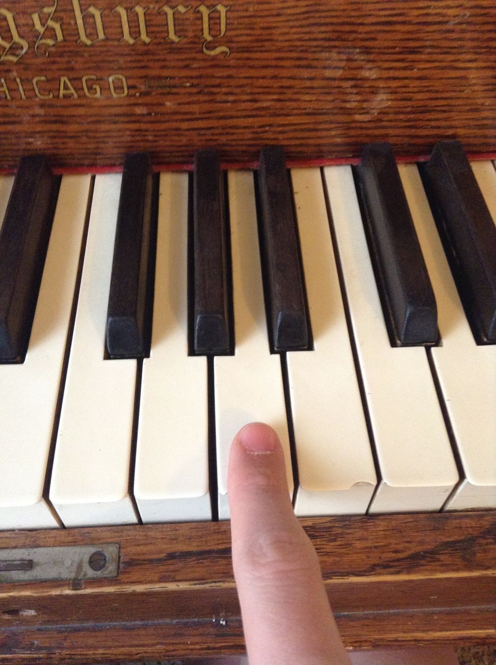 Now, A, still on middle C.