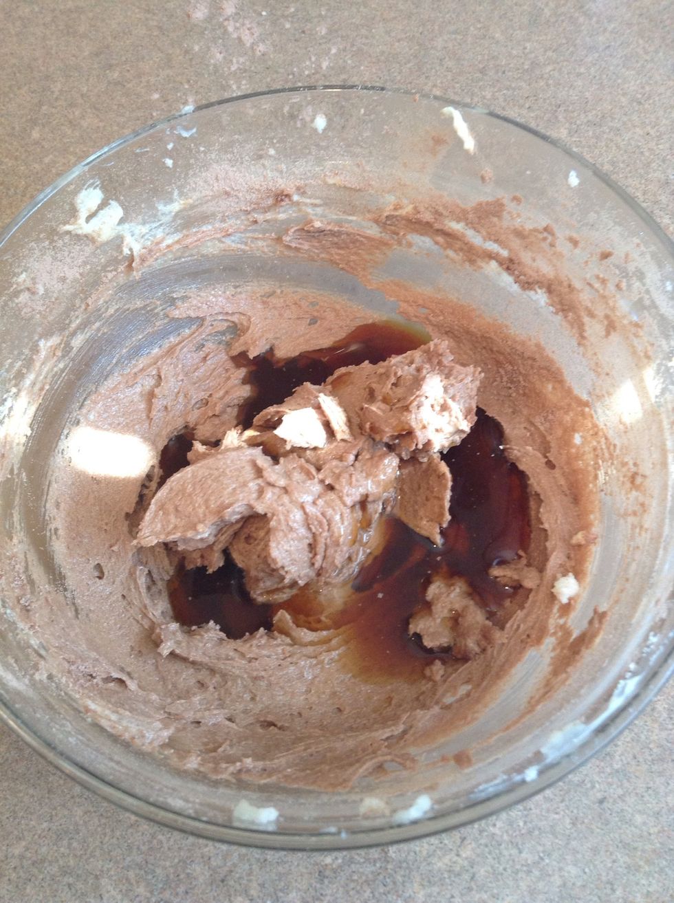 Now add 1/2 of the coffee to the batter.