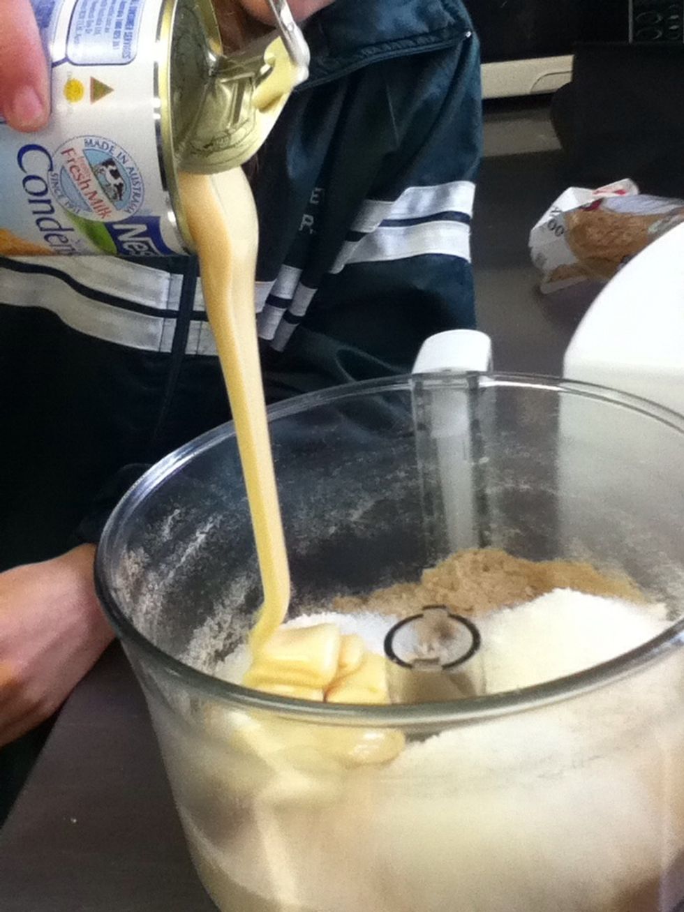 Now add 1 tin of condensed milk