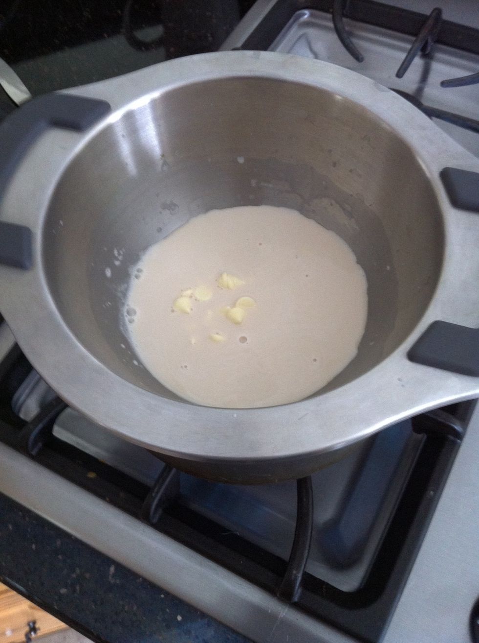 Now add 3 tablespoons of white chocolate chips