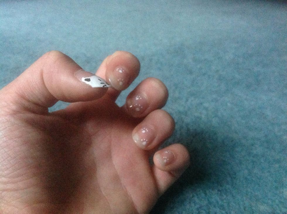 Now add a top coat. This will help prevent your nails from chipping, makes them shine and if your colours are slightly faint it helps bring them out.